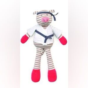 Apple Park‎ Organic Farm Buddies Pig Plush Karate Piggy Rattle